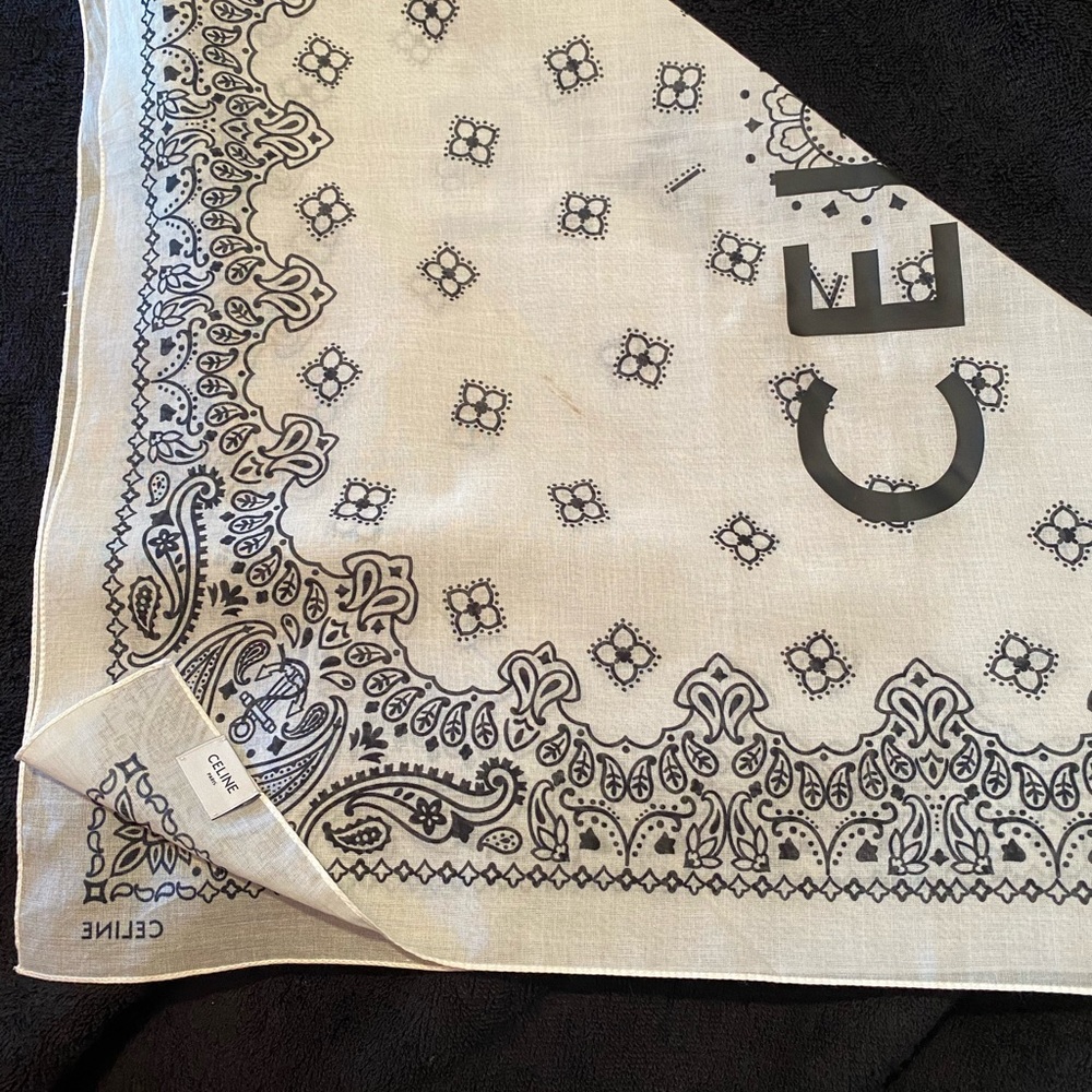 celine white cotton Bandana